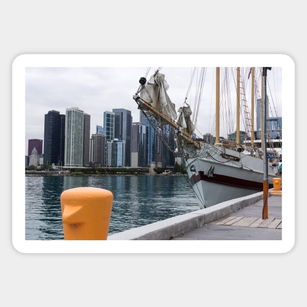 Chicago river scene Sticker by sma1050